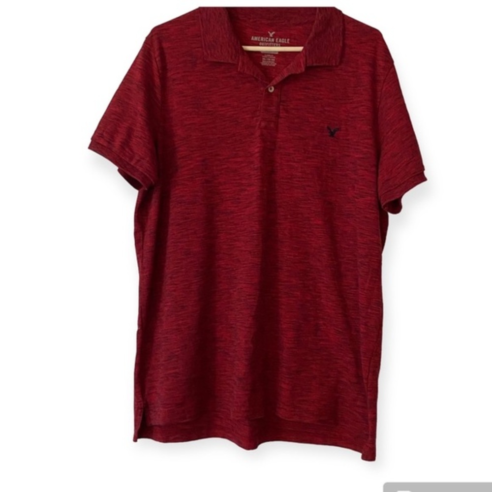 American Eagle Shirt Mens Size XXL Red Pull Over 1/4 Button